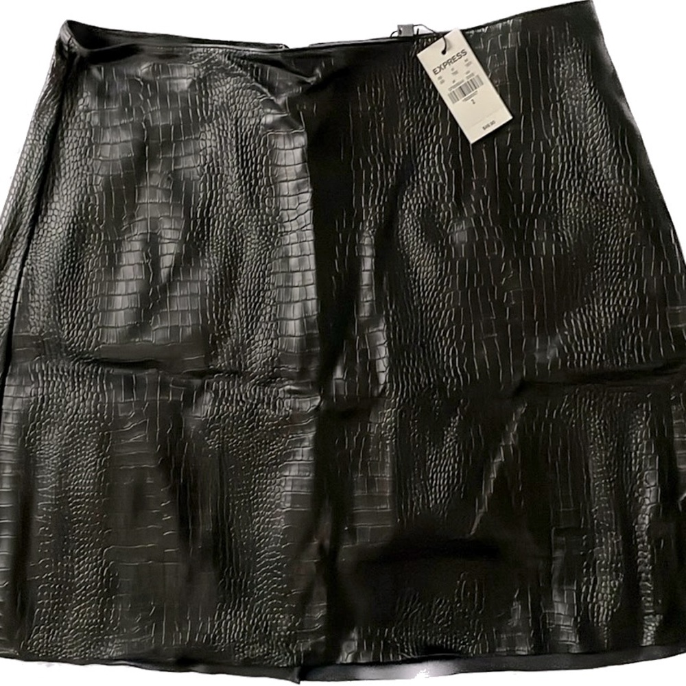 Express Faux Leather Miniskirt. Size 2
